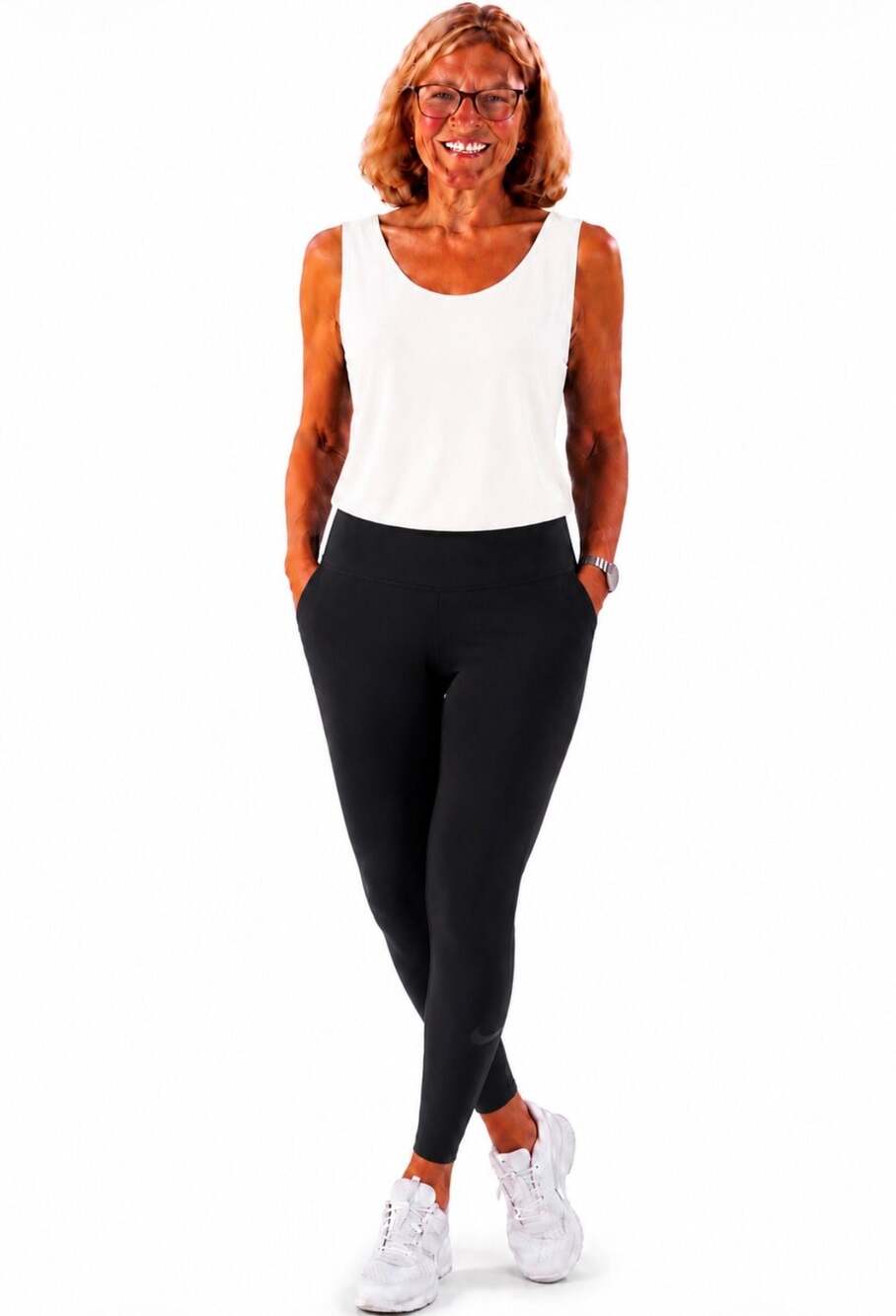 Nike One Dri-FIT high rise leggings in black, Sz M